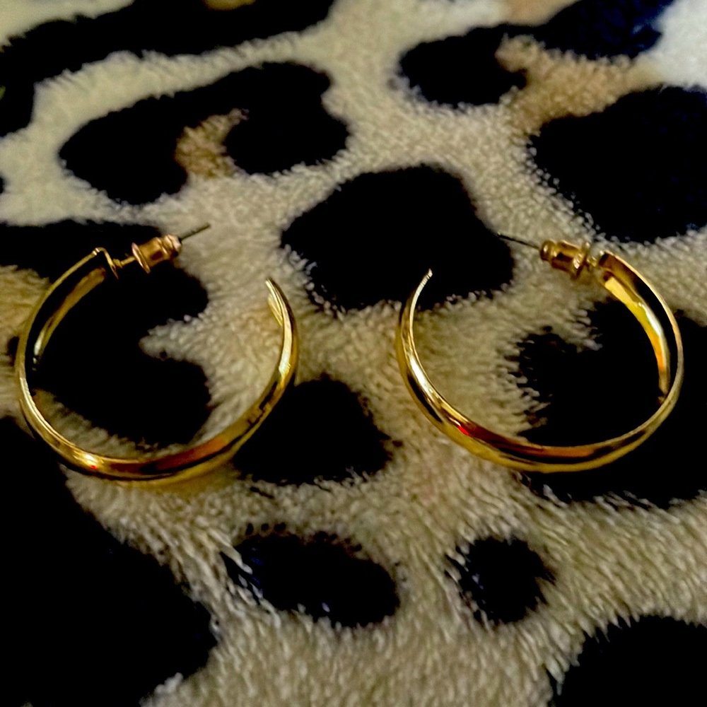 Gold plated hoop earrings, vintage